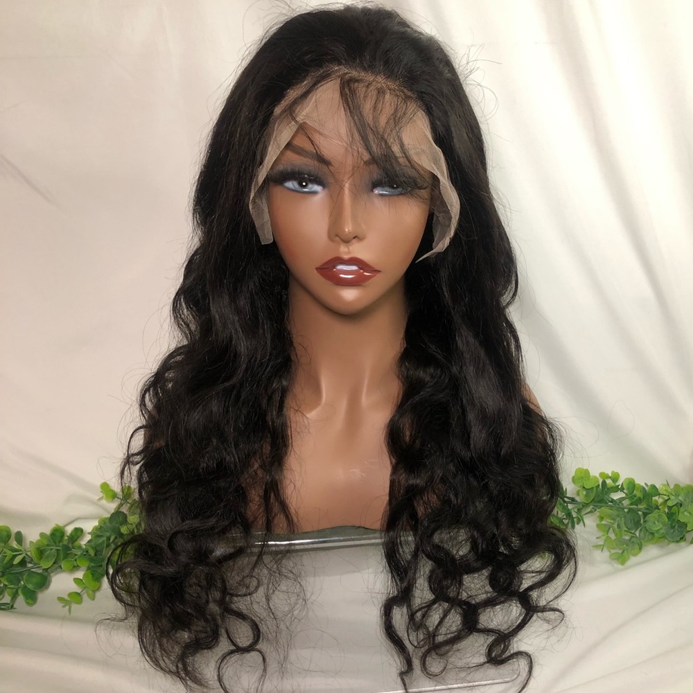 New ❗️ 100% Human Hair Lace Front Wig • 13x4 Body Wave Natural Black 28 Inch